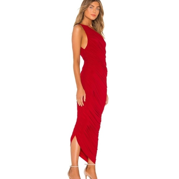 Norma Kamali Diana dress red NEW NWT sz XS ruched bodycon cocktail formal maxi - Picture 3 of 16